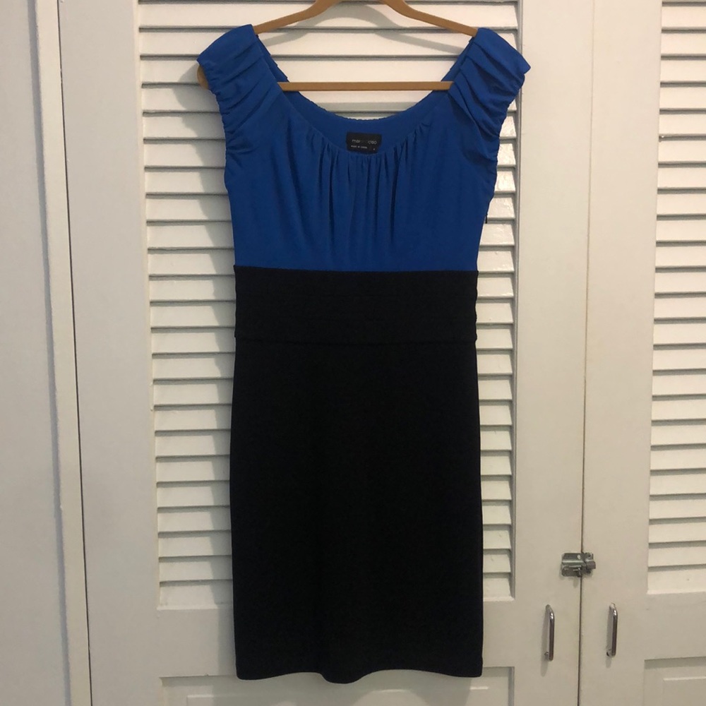 Body-skimming Max and Cleo blue/black dress, sz 4